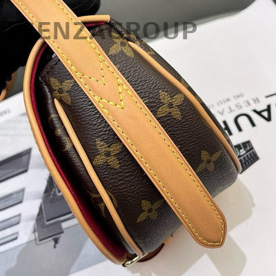 Louis Vuitton Monogram Tambourine Saddle Crossbody Bag Brown Gold