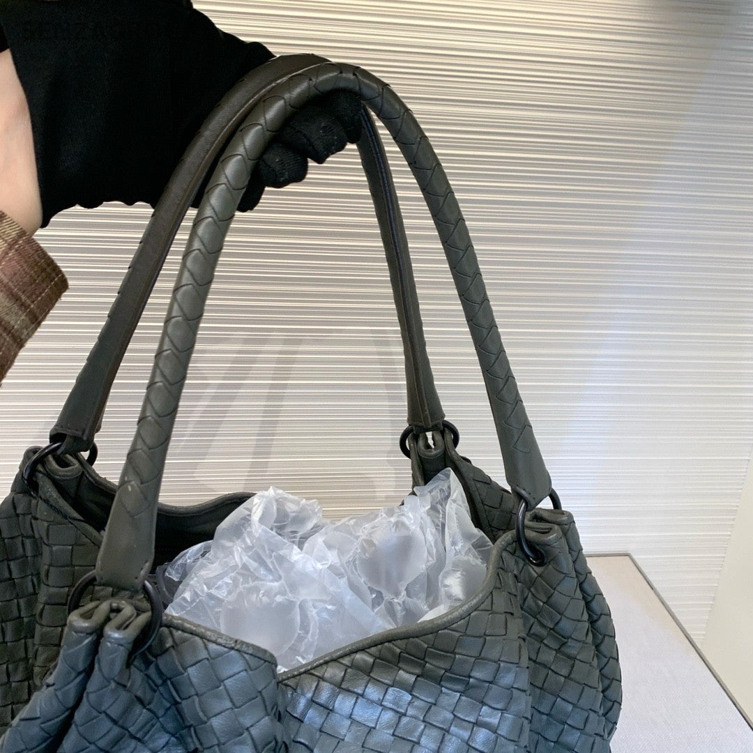 Bottega Veneta Weaving Tote Leather Shoulder bag Women Handbag Classic Gray