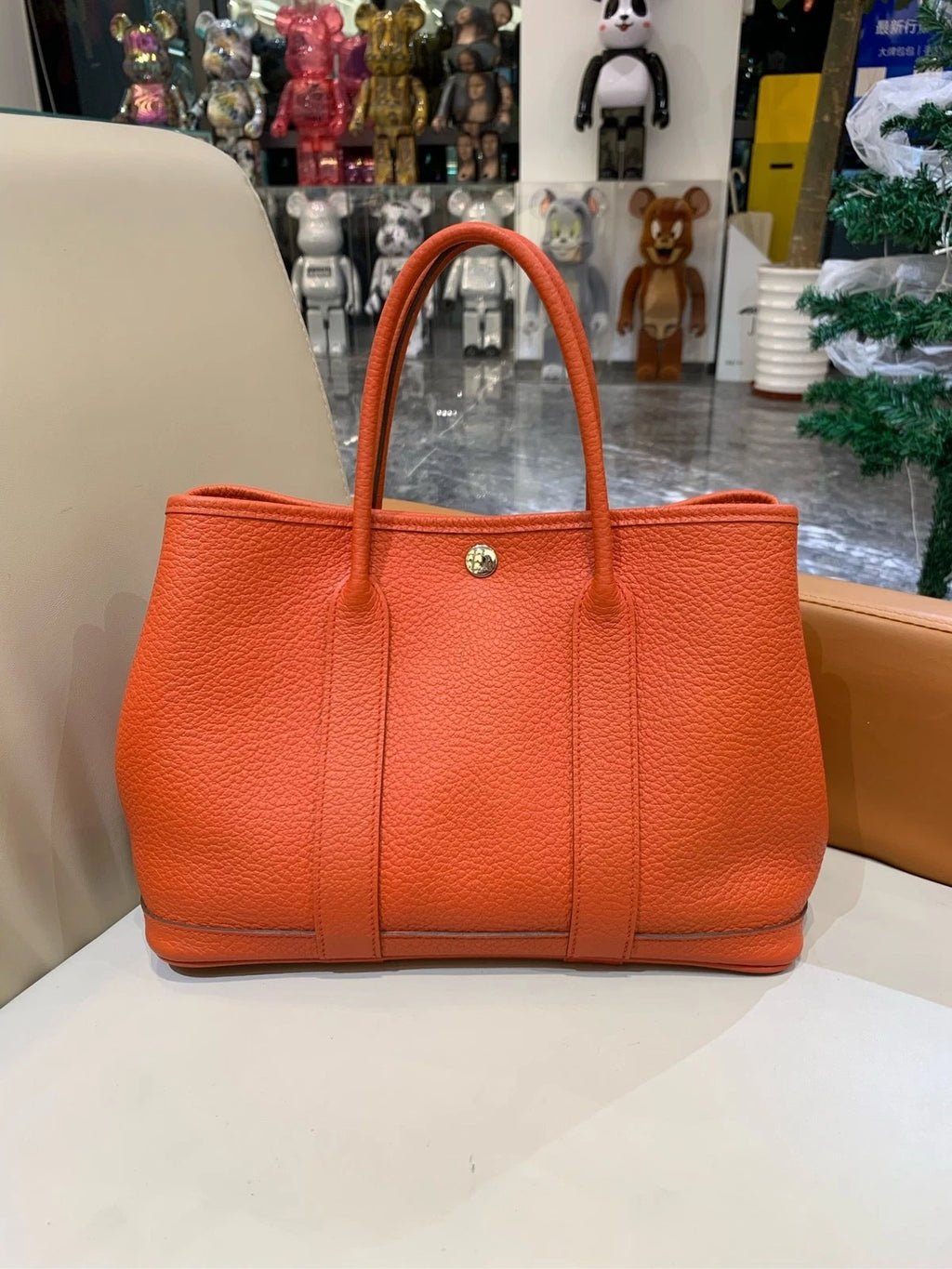 Hermes Garden Party30 Tote Bag Orange For Women