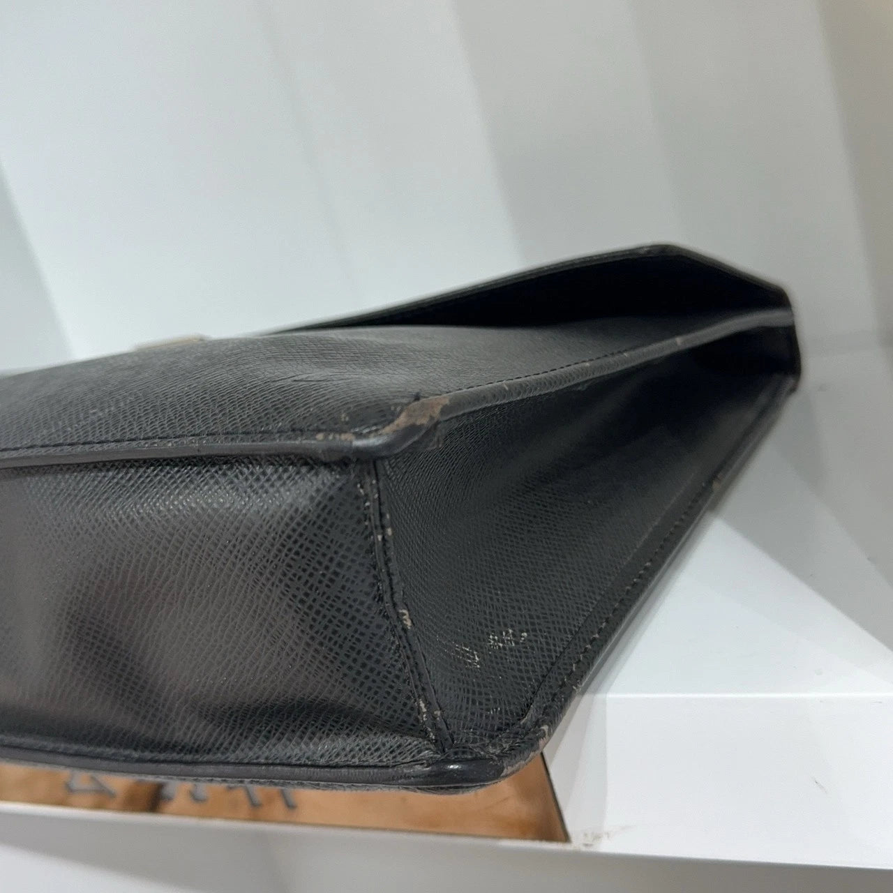 Louis Vuitton Taïga Angara Epi Leather Black Handbag Silver Hardware