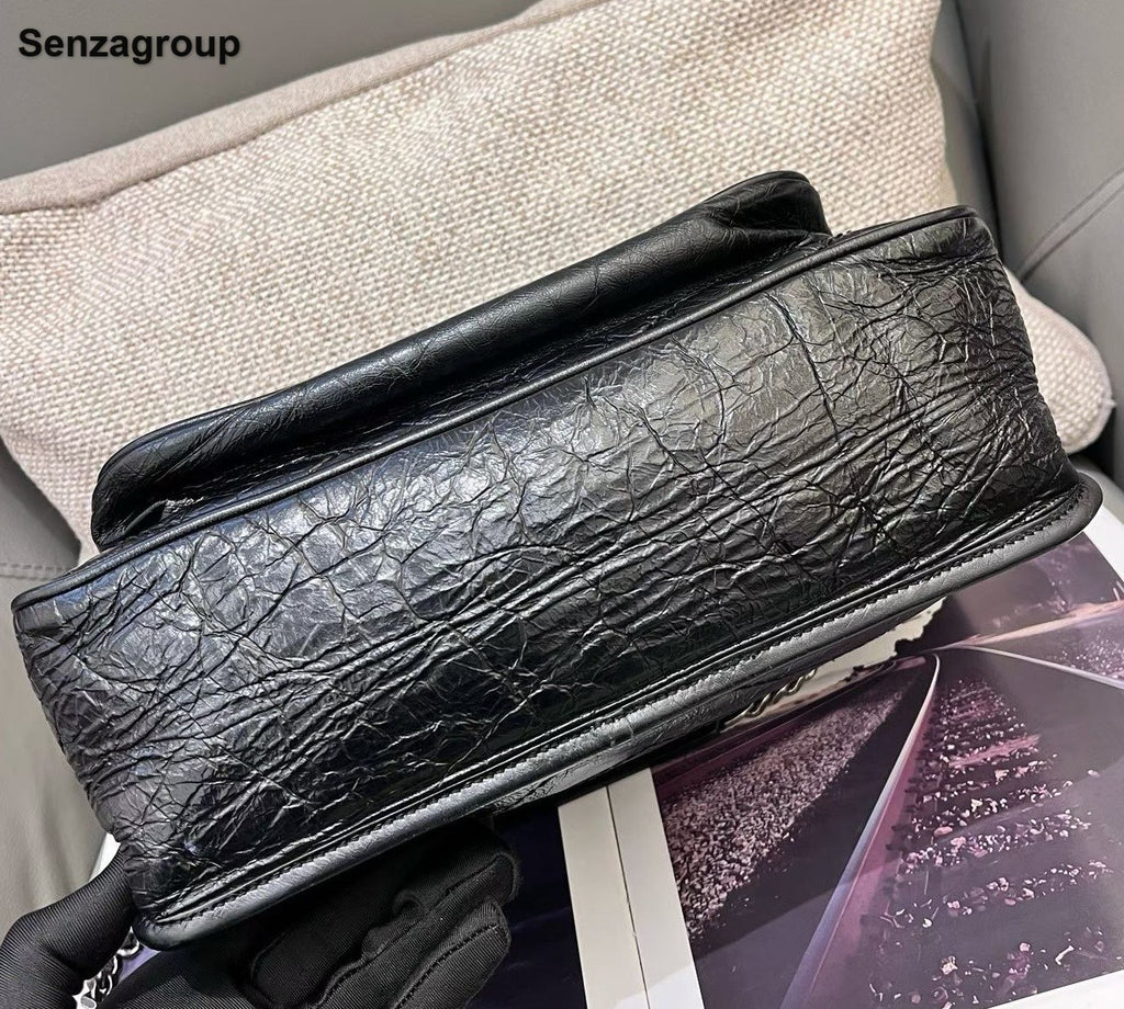Saint Laurent Niki MM Chain Shoulder Bag Black Silver Women Classic