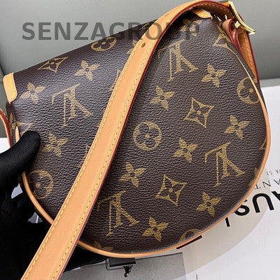 Louis Vuitton Monogram Tambourine Saddle Crossbody Bag Brown Gold