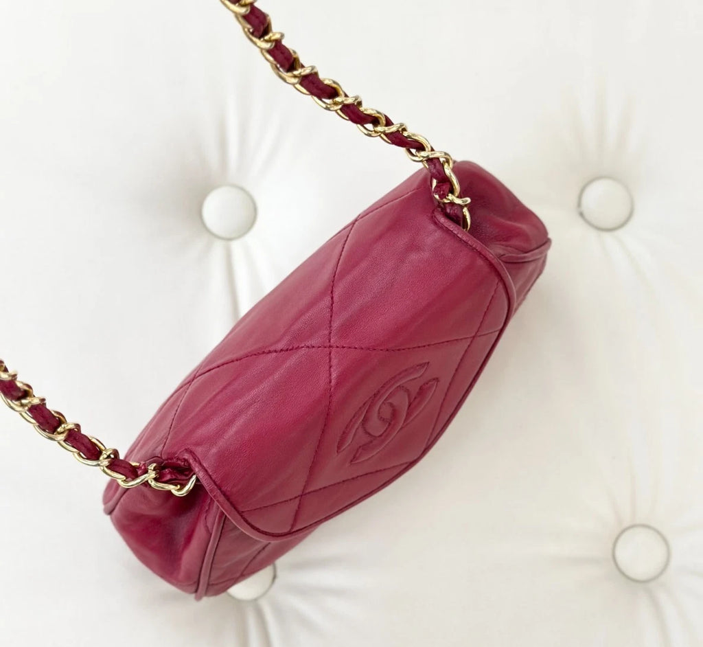 Chanel CC Logo Lambskin Shoulder Bag Crossbody Women S