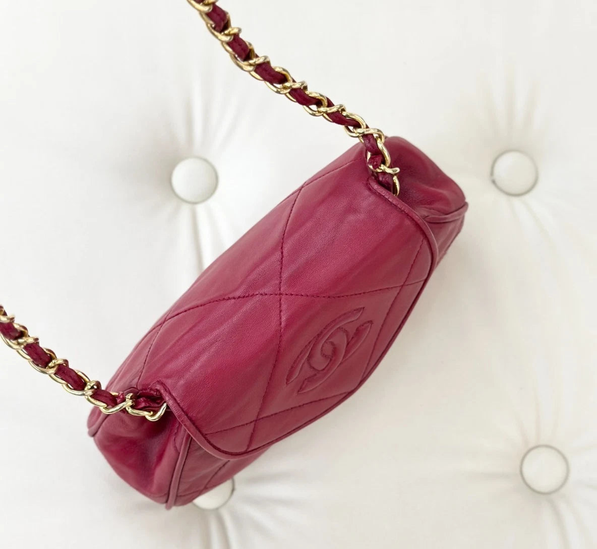 Chanel CC Logo Lambskin Shoulder Bag Crossbody Women S