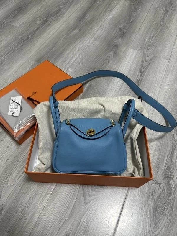 Hermes Mini Lindy Swift Calfskin Women Top Handle Crossbody Bag