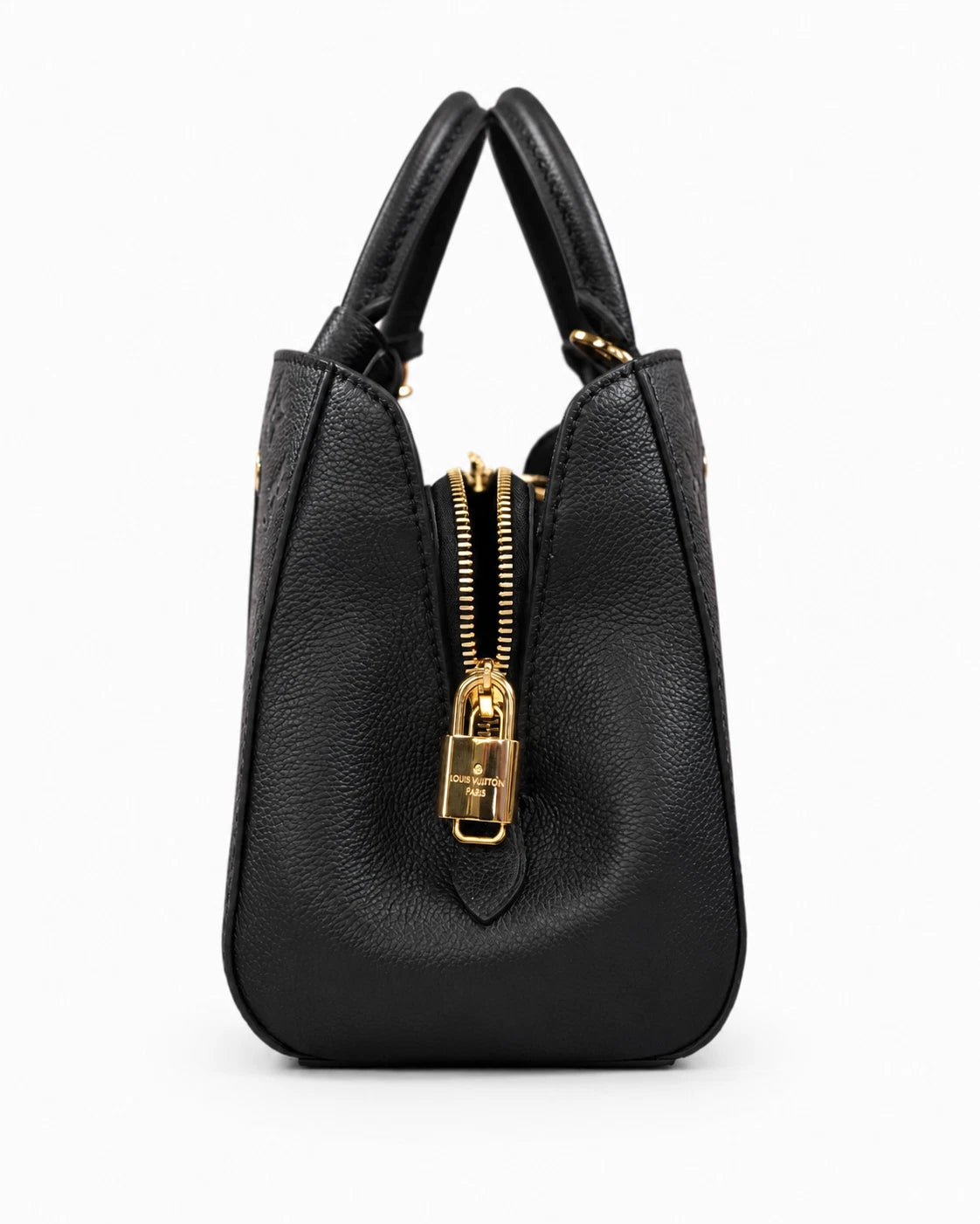 Louis Vuitton Monogram Empreinte Montaigne BB 2Way Shoulder Handbag Black GHW