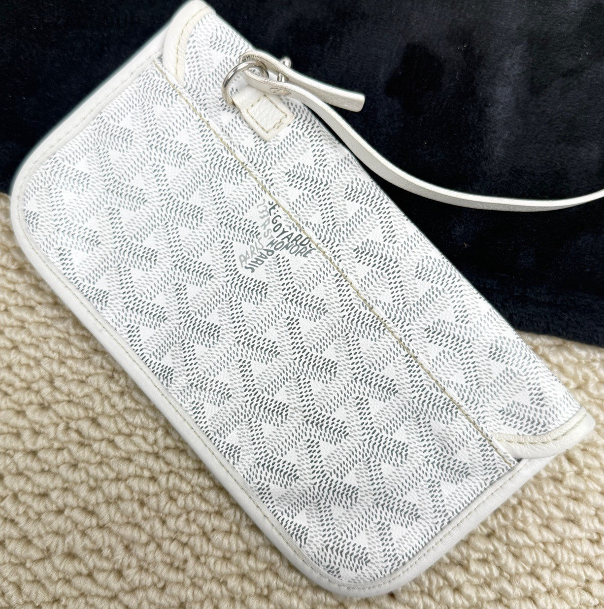 Goyard Monogram GM Canvas Tote Shoulder Bag With Pouch Women White.