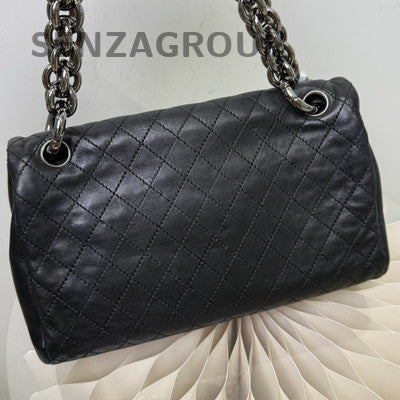 Chanel Black Silver Pig Nose Chain Shoulder Bag - Women's Fashion