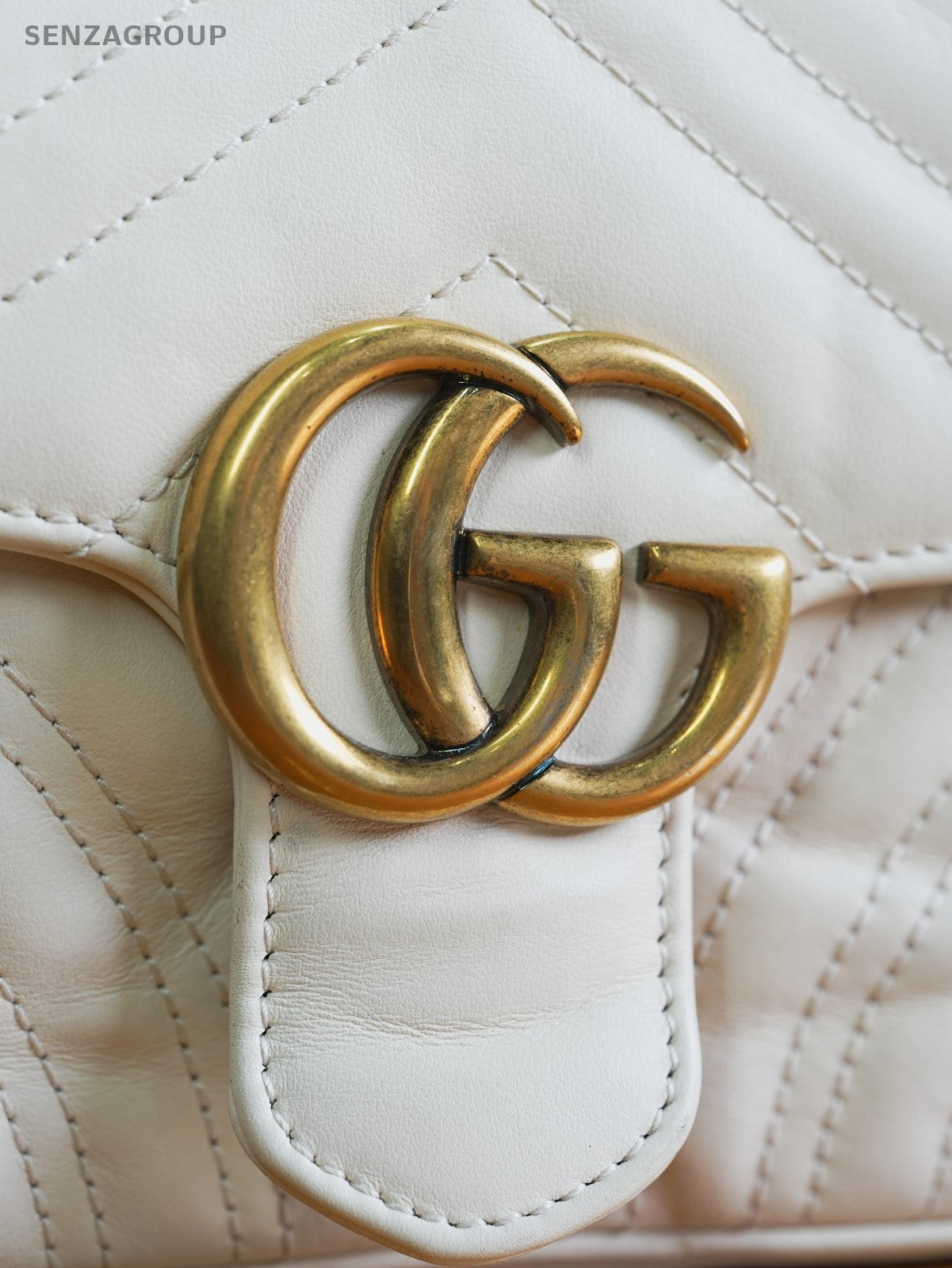 GUCCI Marmont GG Handbag Shoulderbag Crossbody White gold