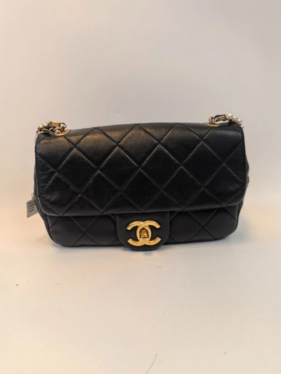 SJ0001 YS1423 Chanel Classic Flap Mini Pearl Chain Quilted Lambskin