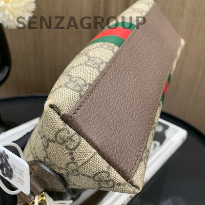 Gucci GG Marmont Matelassé Shoulder Bag Brown Gold Hardware Unisex