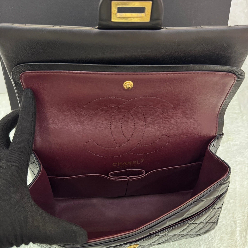 CHANEL 2.55 Black Gold Mini Shoulder Bag For Women