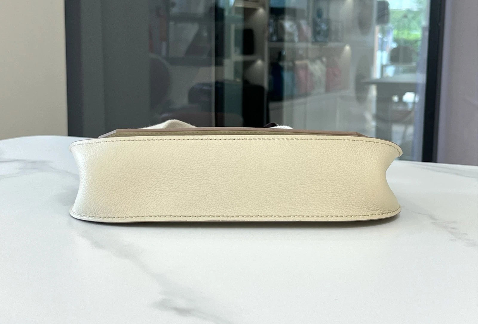 Hermes Mini Jypsiere Glacier White Epsom Shoulder Bag For Women