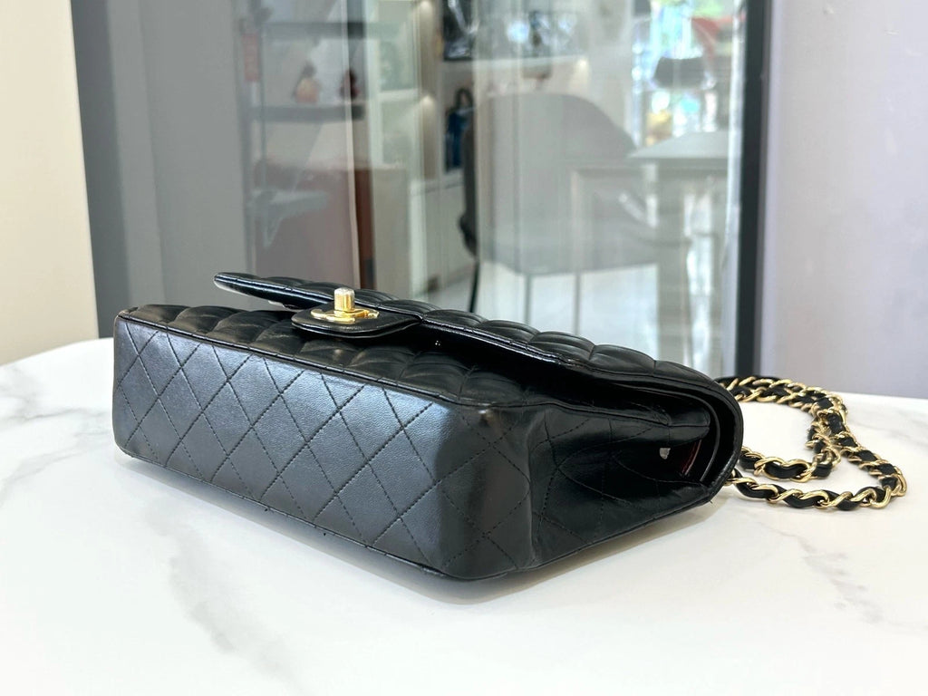 CHANEL CF Black Medium Lambskin Shoulder Bag For Women