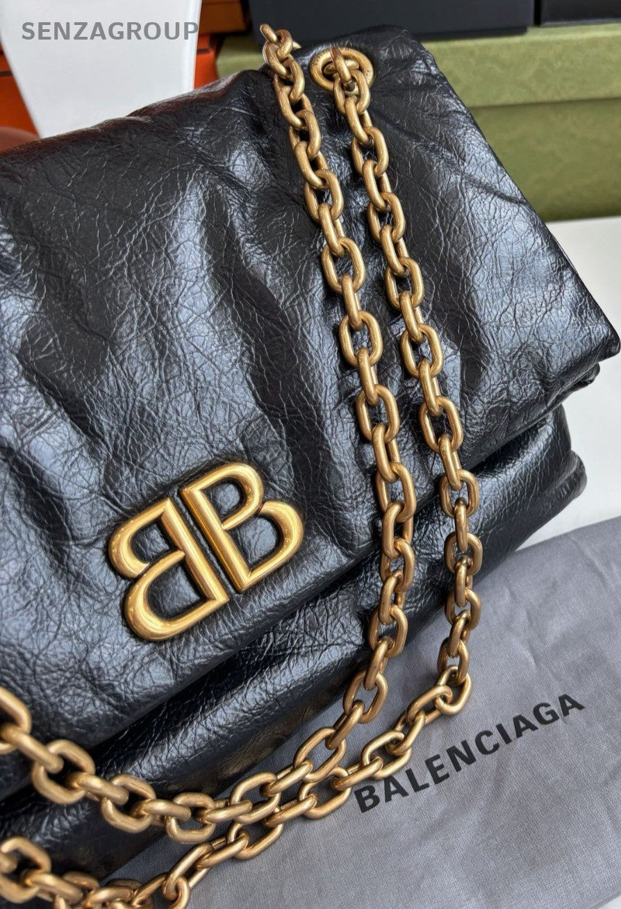 Balenicaga Monaco Medium Black gold Shoulder bag Crossbody Almost brand new