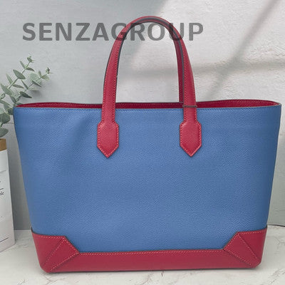 Hermès Maxi Cabas 30 Tote Handbag Blue Red Women's Fashion