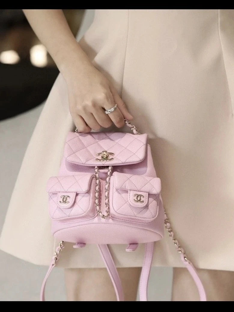 CHANEL Duma Small Calfskin Pink Backpack For Women