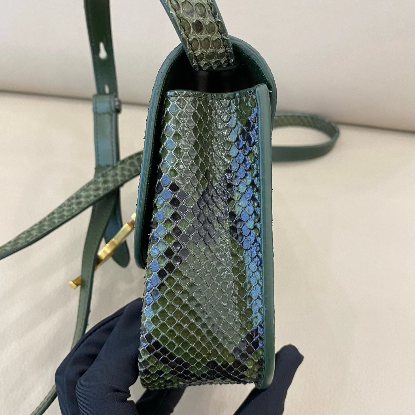 Saint Laurent Green Leather Crossbody Bag For Women