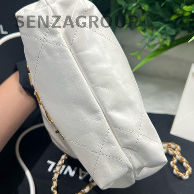 Chanel 22 Mini Bag White Gold Chain Shoulder Crossbody Women Classic