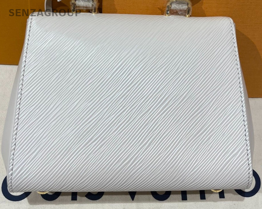 Louis Vuitton Cluny Mini Epi Leather Top Handle Bag Crossbody White Women