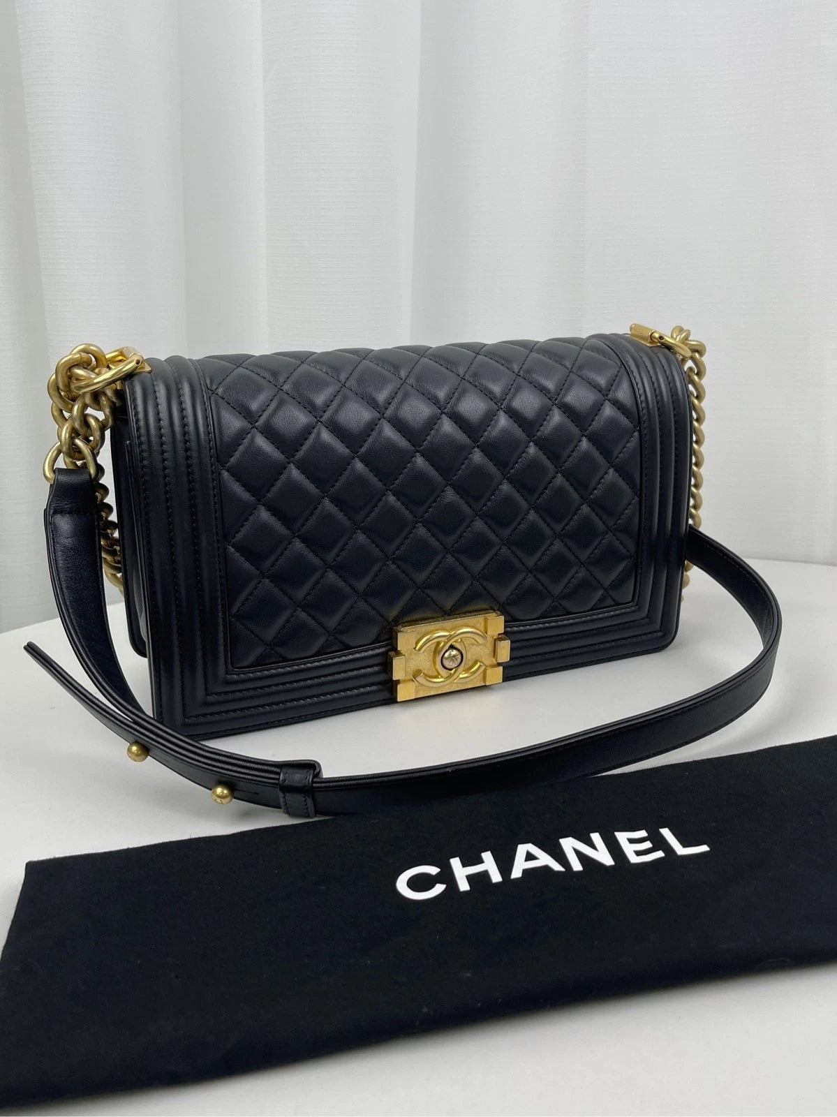 CHANEL Medium Le Boy Calfskin Shoulder Bag For Women