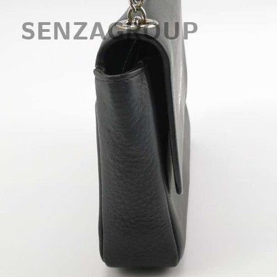 Balenciaga Everyday Leather Black Silver Crossbody Shoulder Bag Women