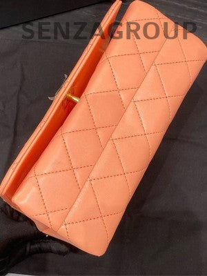 Chanel Gold Coin Logo Chain Shoulder Bag Pink Gold Hardware