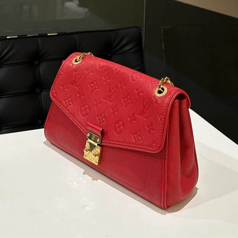 Louis Vuitton Saint Germain Red Gold Hardware Chain Shoulder Crossbody Bag