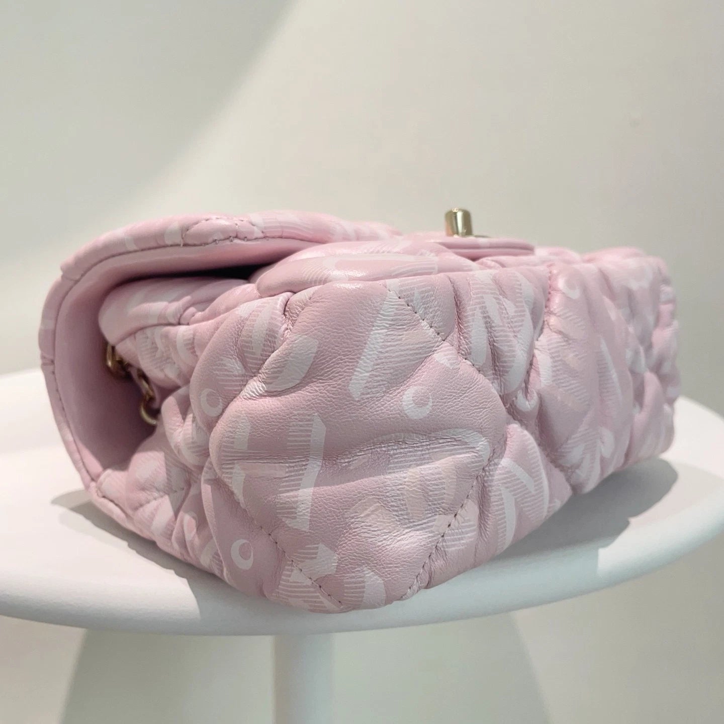Chanel Puffy Square Flap Bag Crossbody &amp; Shoulder Bag Light Pink