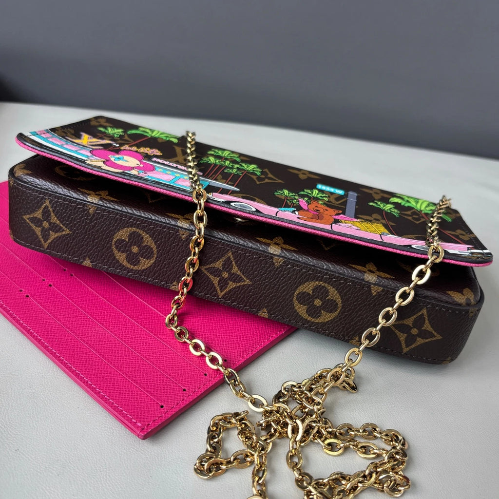 Excellent Louis Vuitton Hollywood XMAS Pochette Felicie Monogram Shoulder Bag