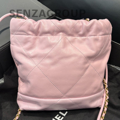 Chanel 22 Bag Mini Pink Gold Hardware Trash Bag Chain Crossbody Women