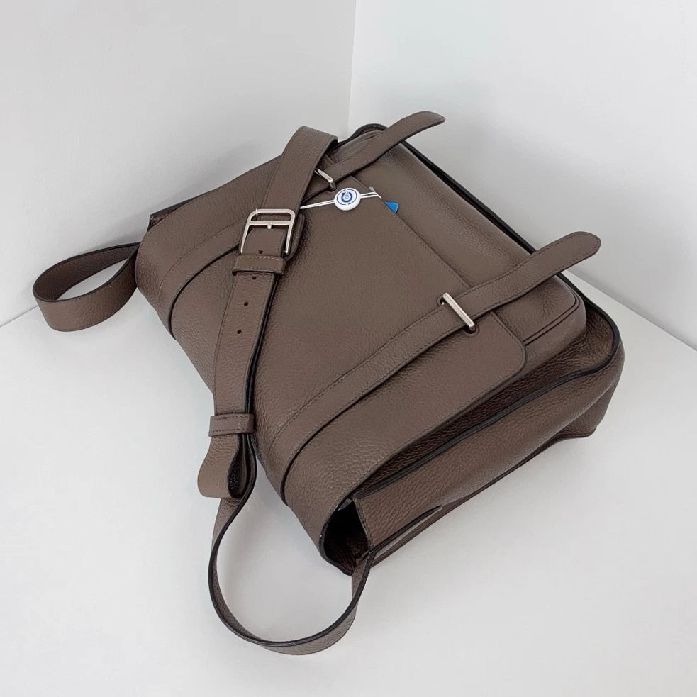 Hermes Steve35 2Way Gray Shoulder Bag Crossbody Silver Hardware