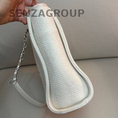 Chanel Mini Classic Flap Bag Silver Chain Shoulder Bag Women