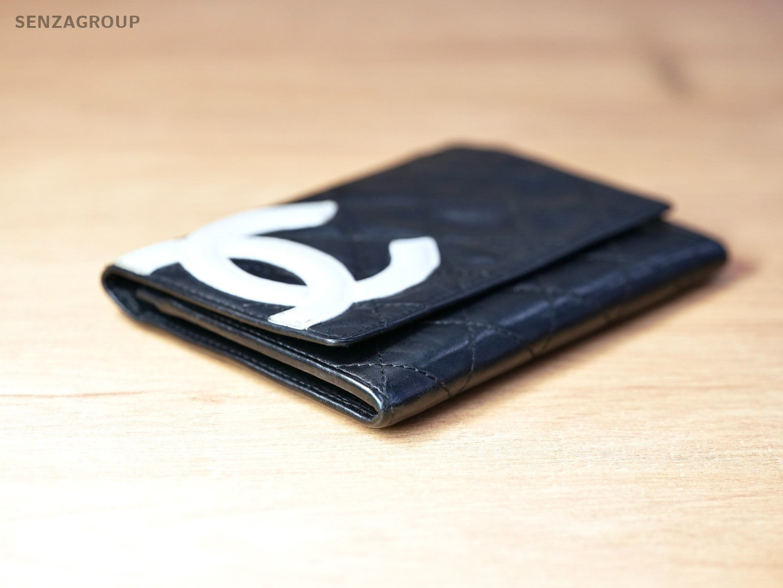 CHANEL Cambon Matelasse Purse Black Wallet Leather