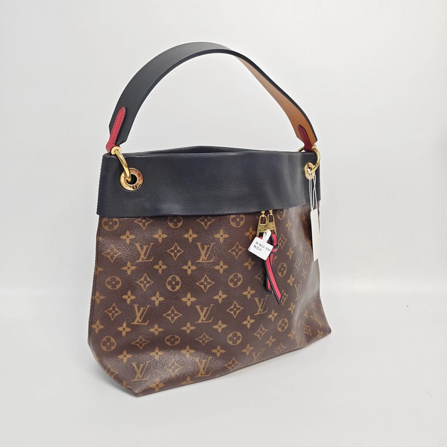 Louis Vuitton Black Monogram Canvas Large Shoulder Bag For Women