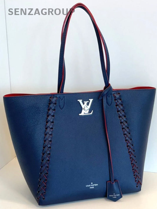 Louis Vuitton Lockme tote Navy Blue Shoulder Handbag Women