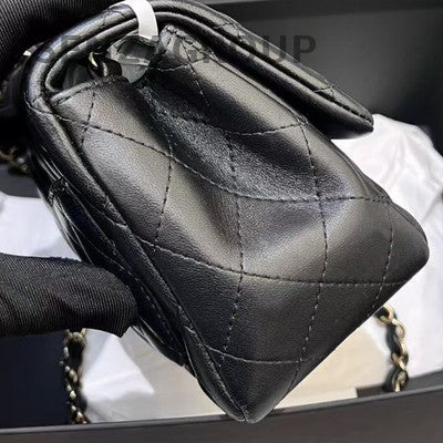 Chanel Classic Flap Black Gold Quilted Chain Shoulder Bag