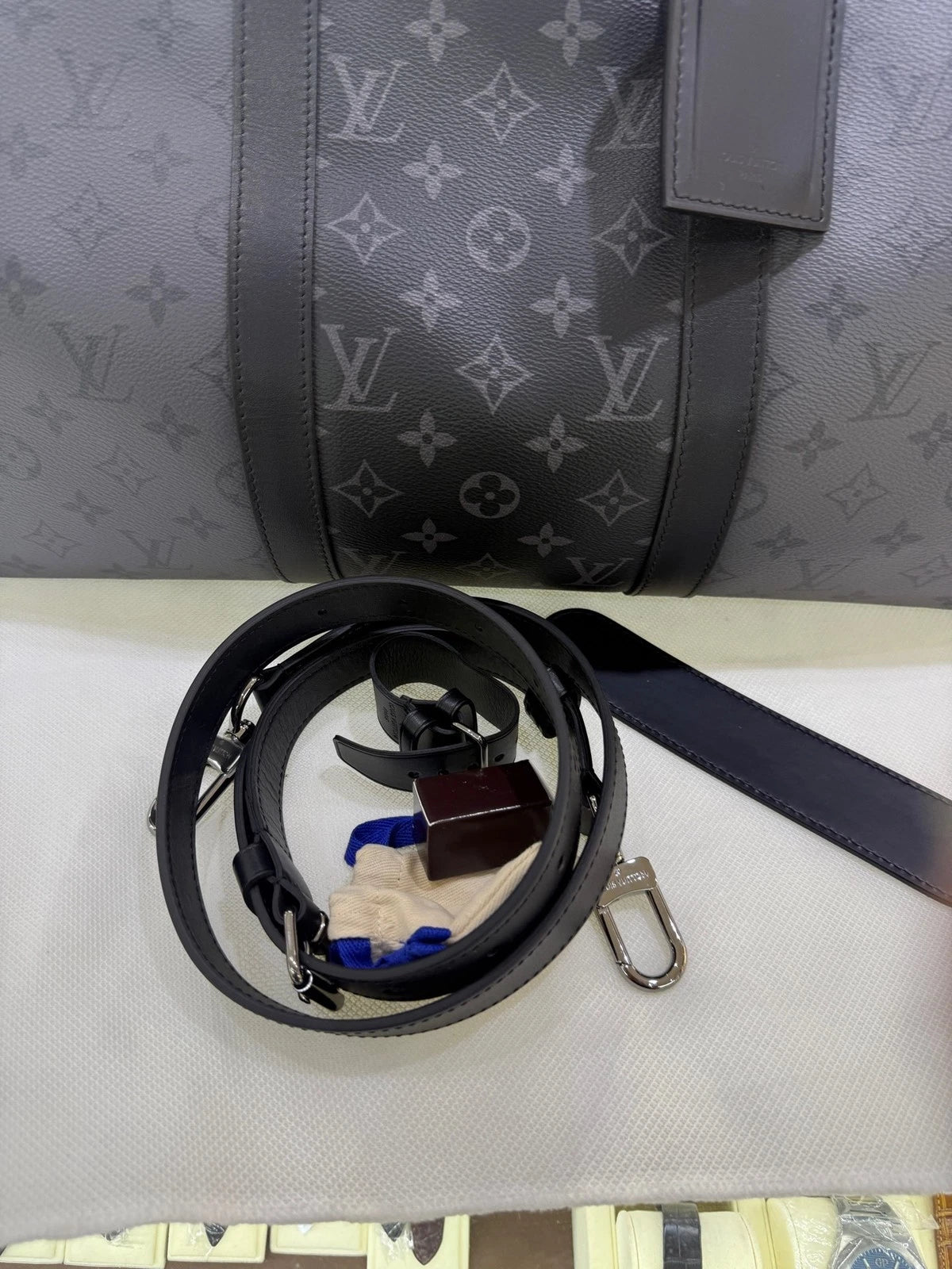 Louis Vuitton Black Keepall50 Bandouliere Travel Bag For Unisex