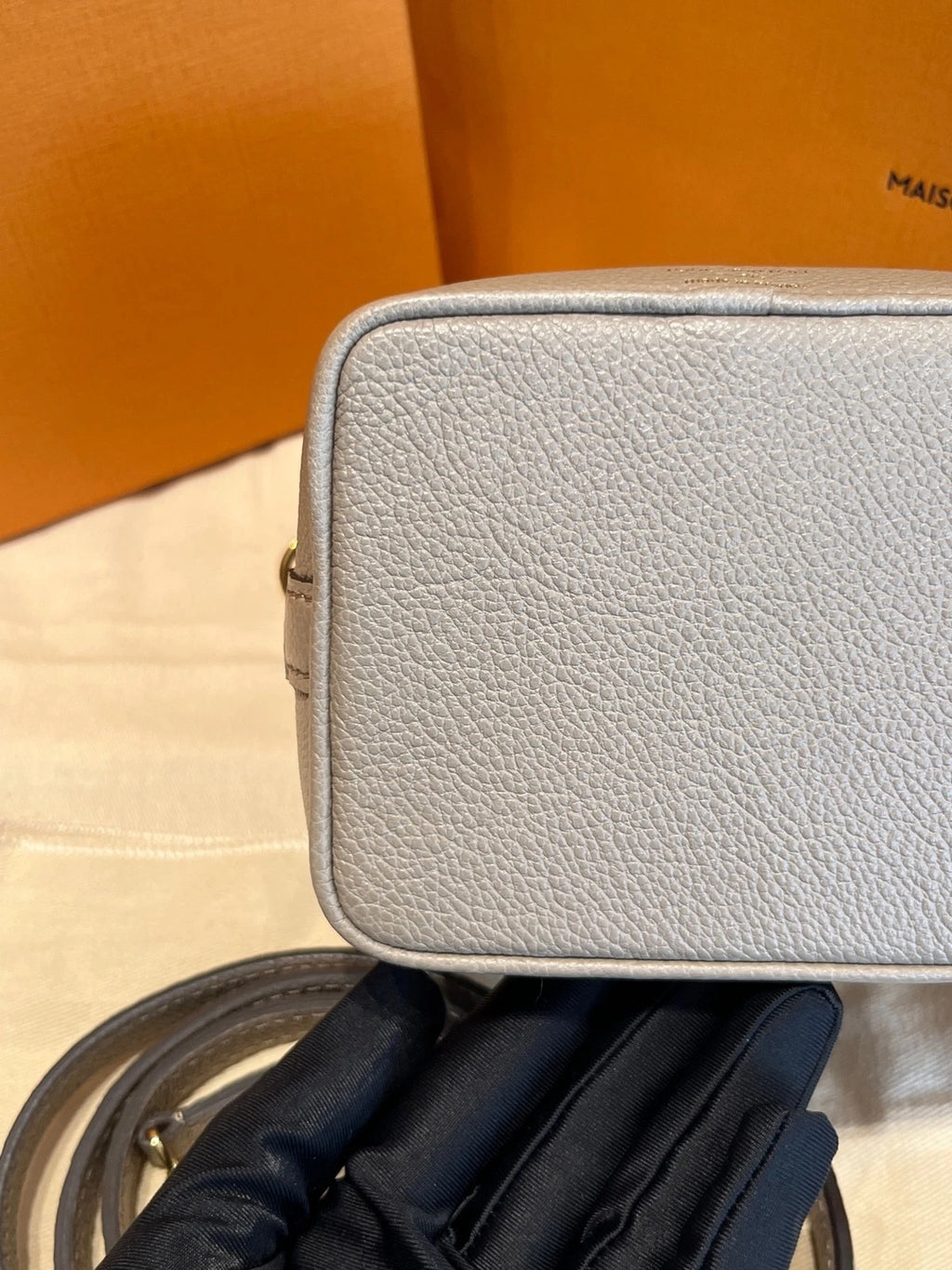 Louis Vuitton Canvas Nano Noe Gray Bucket Crossbody Bag For Women