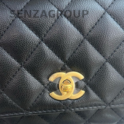 Chanel Coco Handle Mini Black Caviar Leather Top Handle Crossbody Bag
