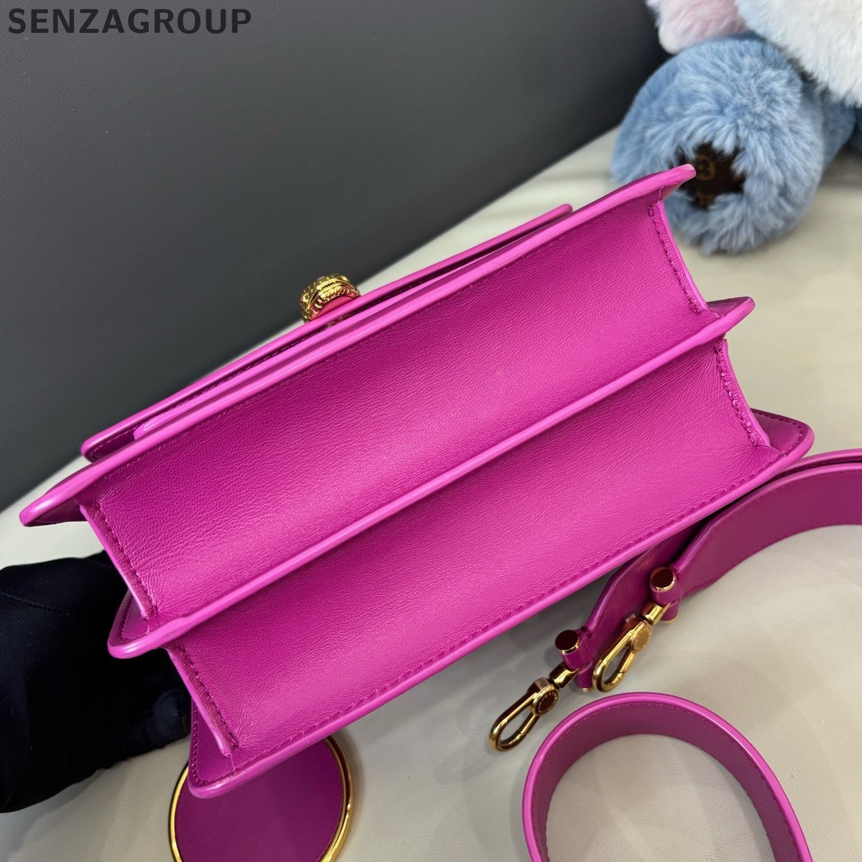 Bvlgari Serpenti 2WayTop Handle Crossbody Pink Gold Women Classic