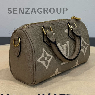 Louis Vuitton Monogram Speedy Nano Bag Grey Gold Women's Handbag