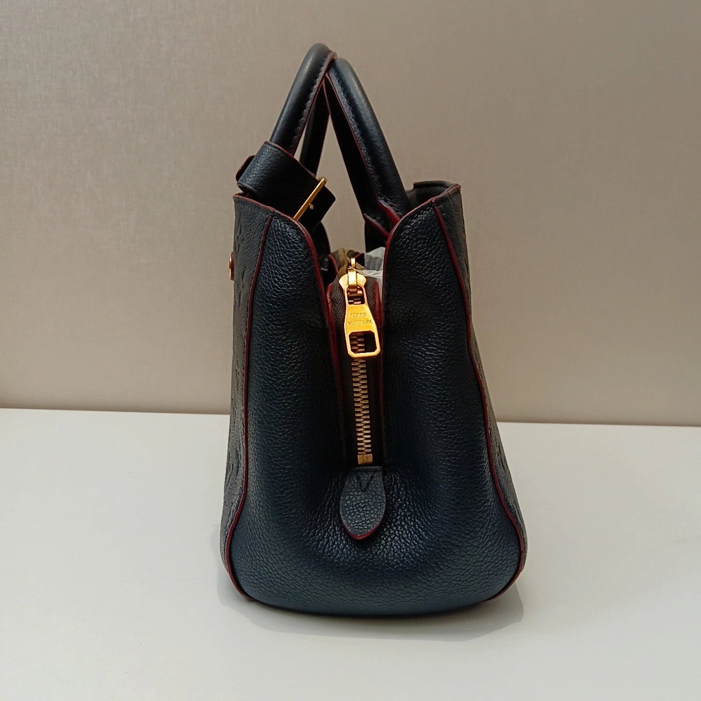 Louis Vuitton Montaigne BB Blue Crossbody Top Handle Excellent