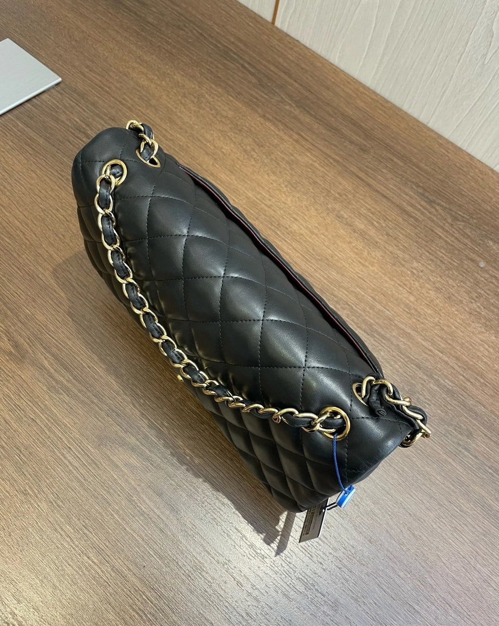 CHANEL Classic Flap Jumbo Chain Shoulder Crossbody Bag Daily Use Black Gold