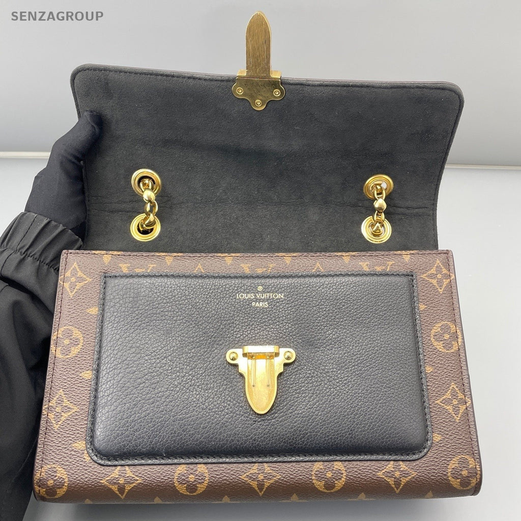 Louis Vuitton Victoire Monogram Chain Shoulder Bag Crossboy Brown Gold Women