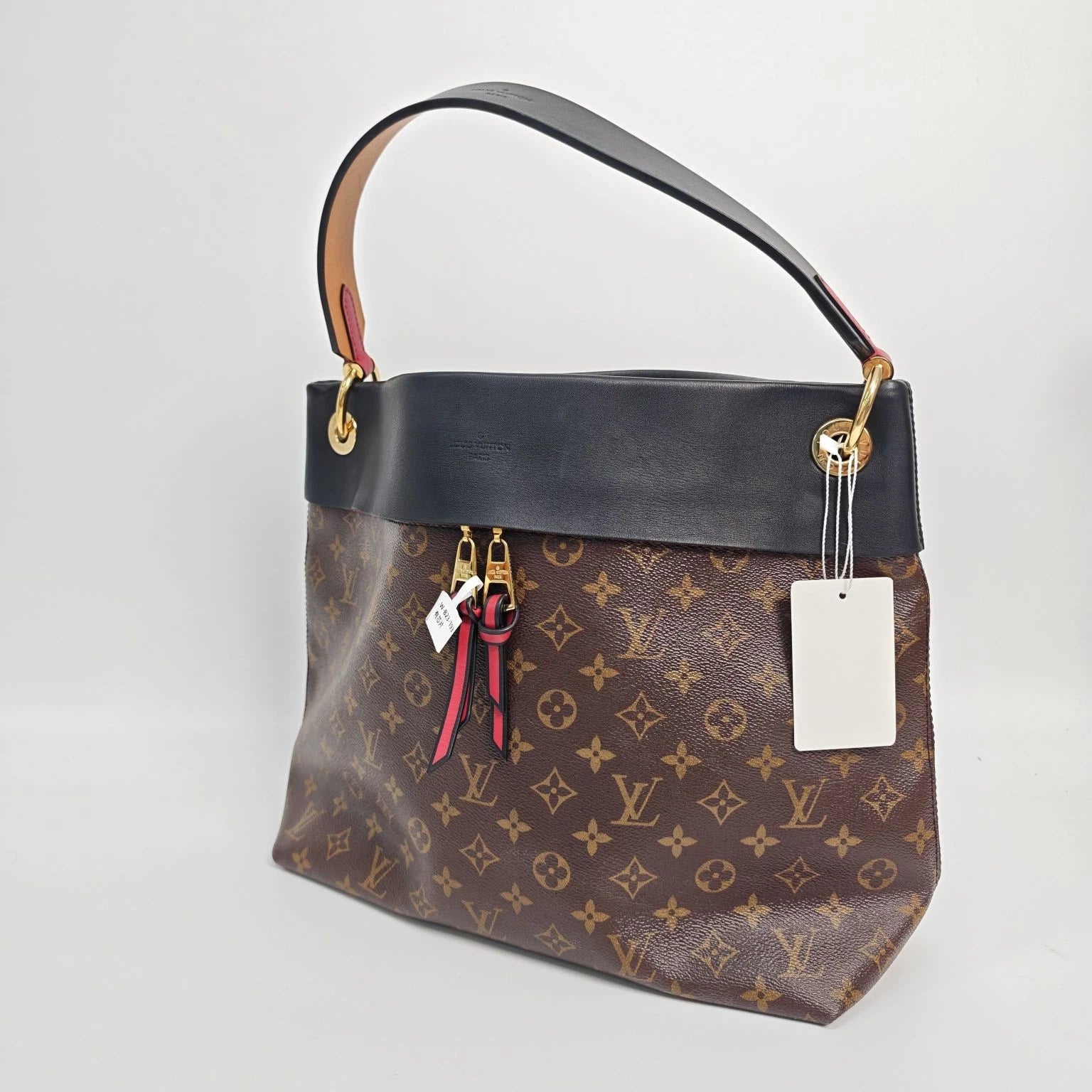 Louis Vuitton Black Monogram Canvas Large Shoulder Bag For Women