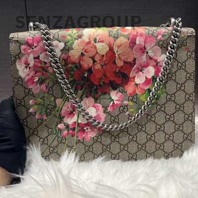 Gucci Dionysus Large Chain Shoulder Crossbody Bag Brown Silver Hardware