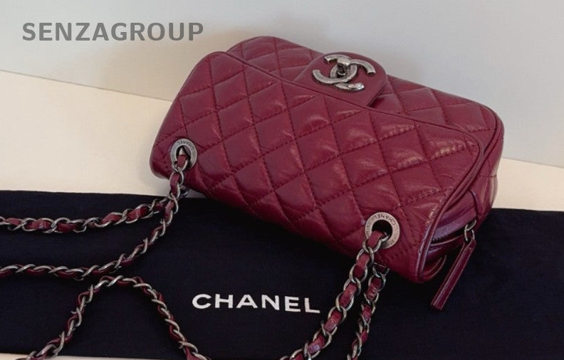 CHANEL Easy coco Bordeaux wine red calfskin Chain Shoulder bag Women Classic
