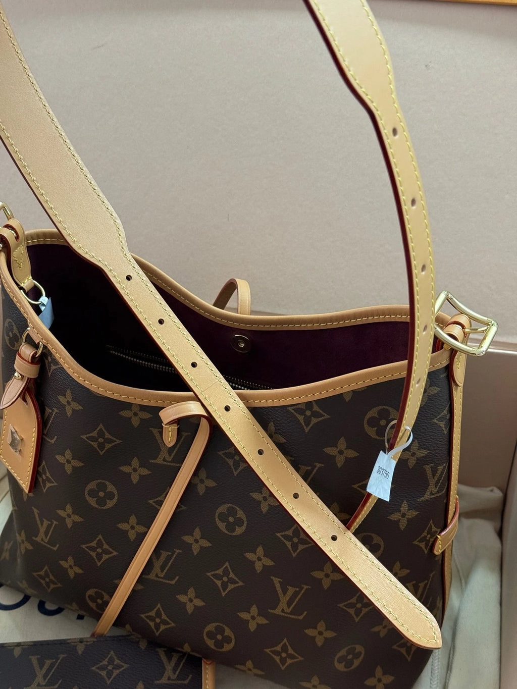 Louis Vuitton Carryall Canvas Tote Bag Excellent