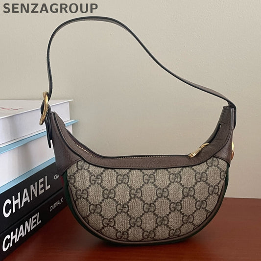 Gucci Ophidia Mini Shoulder Bag Brown Gold Buckle Classic Women
